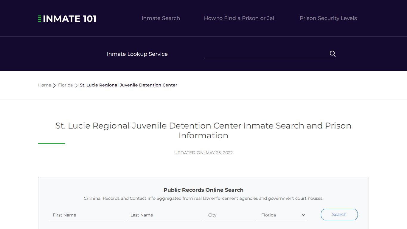 St. Lucie Regional Juvenile Detention Center Inmate Search ...